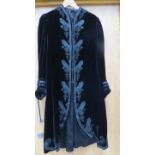 A Victorian black velvet heavily embroidered jacket,