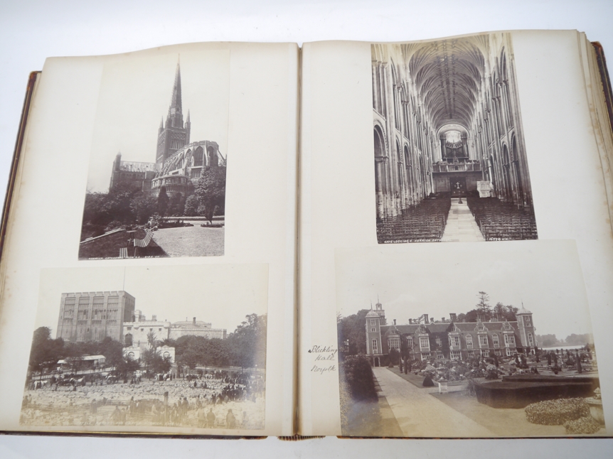A Victorian photograph album containing over 130 mainly albumen print mounted photographs, c. - Image 7 of 18