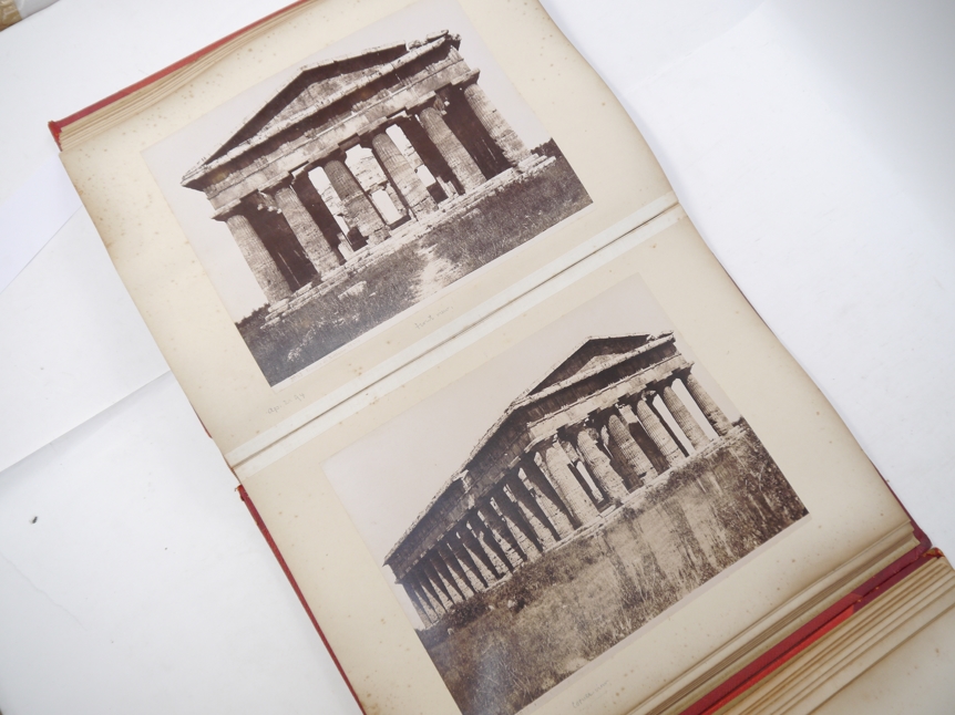 A late 19th Century photograph album containing approx 100 large mounted albumen topographical and - Image 9 of 11