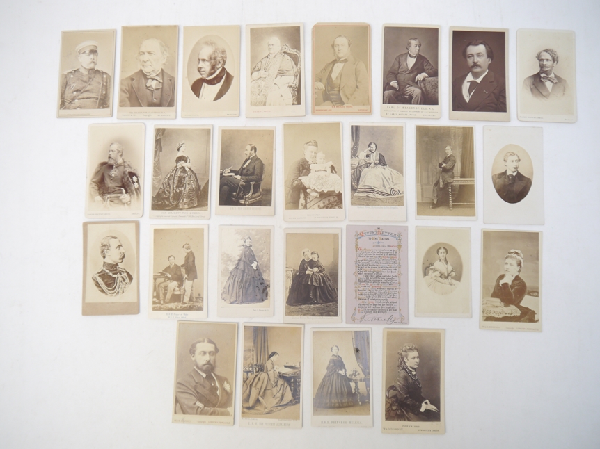 Cartes de Visite, 25 19th Century cartes de visite portraits of notable people of the day,