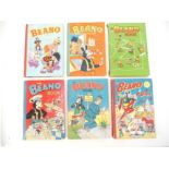 'The Beano Book', six Beano annuals 1953, 1955-59 consecutive, all published D.C.