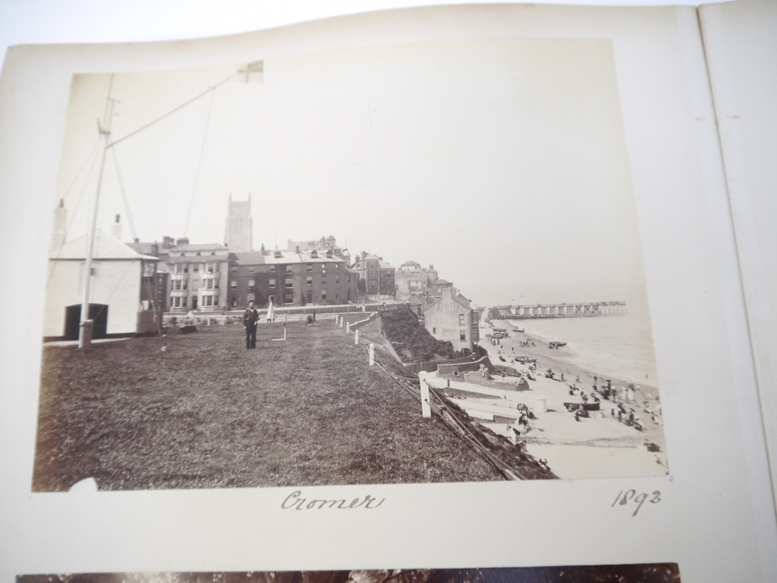 A Victorian photograph album containing over 130 mainly albumen print mounted photographs, c. - Image 9 of 18