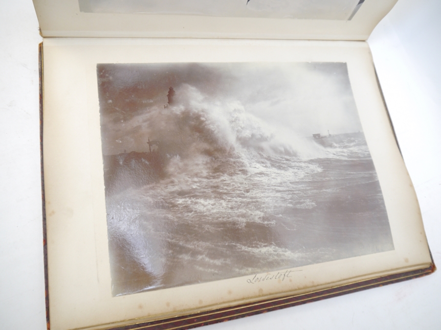 A Victorian photograph album containing over 130 mainly albumen print mounted photographs, c. - Image 15 of 18