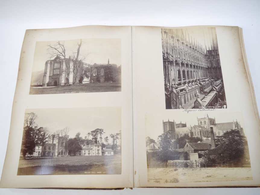 A Victorian photograph album containing over 130 mainly albumen print mounted photographs, c. - Image 3 of 18