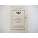 Bram Stoker (adapted by Hamilton Deane), 'Dracula', 1927 Garrick Theatre programme, 24pp programme,