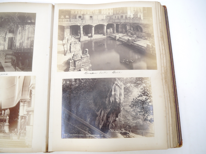 A Victorian photograph album containing over 130 mainly albumen print mounted photographs, c. - Image 6 of 18