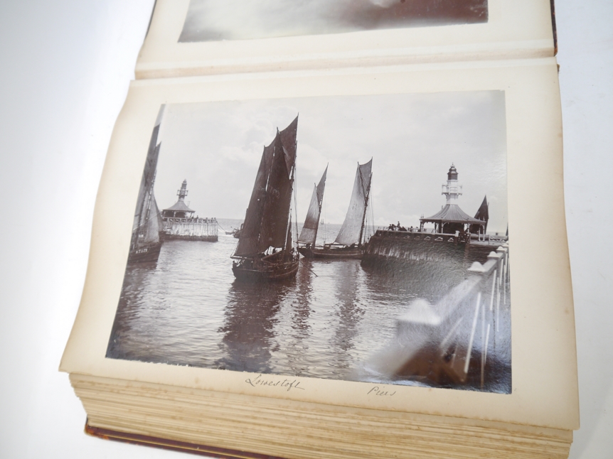 A Victorian photograph album containing over 130 mainly albumen print mounted photographs, c. - Image 14 of 18