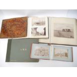 Five circa late 19th Century photograph albums, mainly Italy, Rome, Southern Europe,