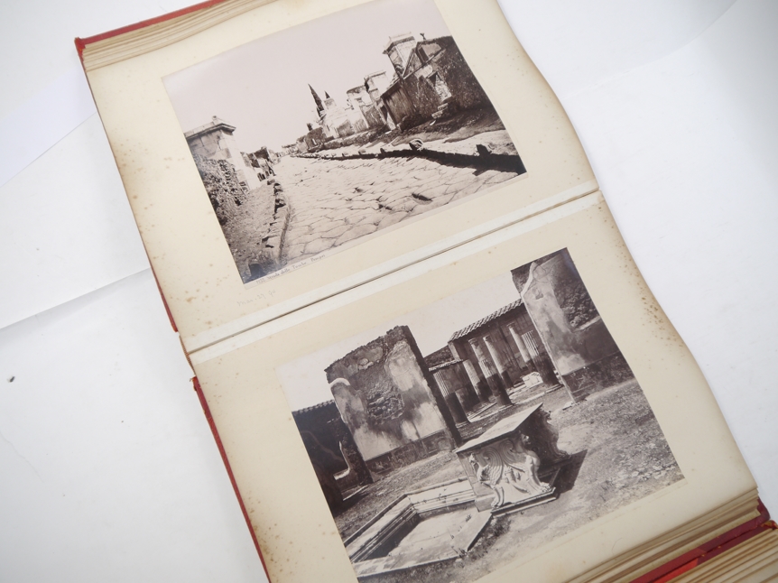 A late 19th Century photograph album containing approx 100 large mounted albumen topographical and - Image 8 of 11