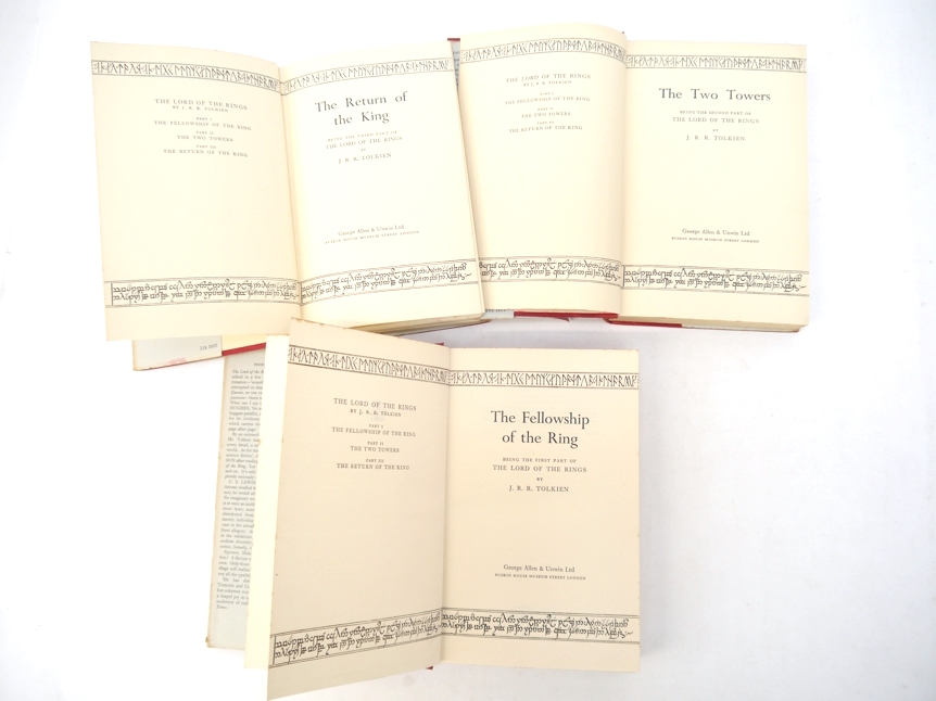 J.R.R. Tolkien: 'The Lord of the Rings', 1955, 4th impr., 1955, 2nd impr, 1955, 2nd impr, 3 vols - Image 2 of 14