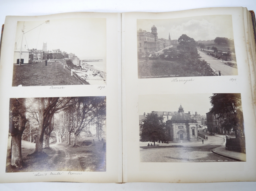 A Victorian photograph album containing over 130 mainly albumen print mounted photographs, c. - Image 8 of 18