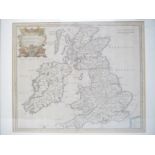 Robert Morden: 'Britannia Romana', hand coloured engraved map, circa 1695, framed and glazed,