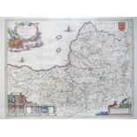 (Somerset) Johannes Blaeu: 'Somersetensis Comitatus - Somerset Shire', hand coloured engraved map,