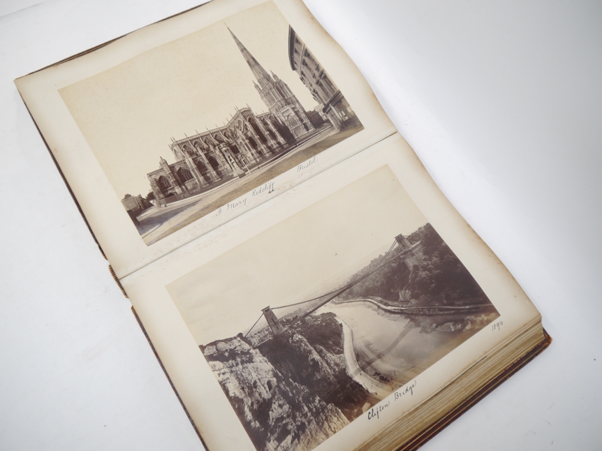 A Victorian photograph album containing over 130 mainly albumen print mounted photographs, c. - Image 10 of 18