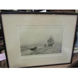 ROWLAND LANGMAID (1897-1956) An etching "Move to Foe The Pilot" original label verso,