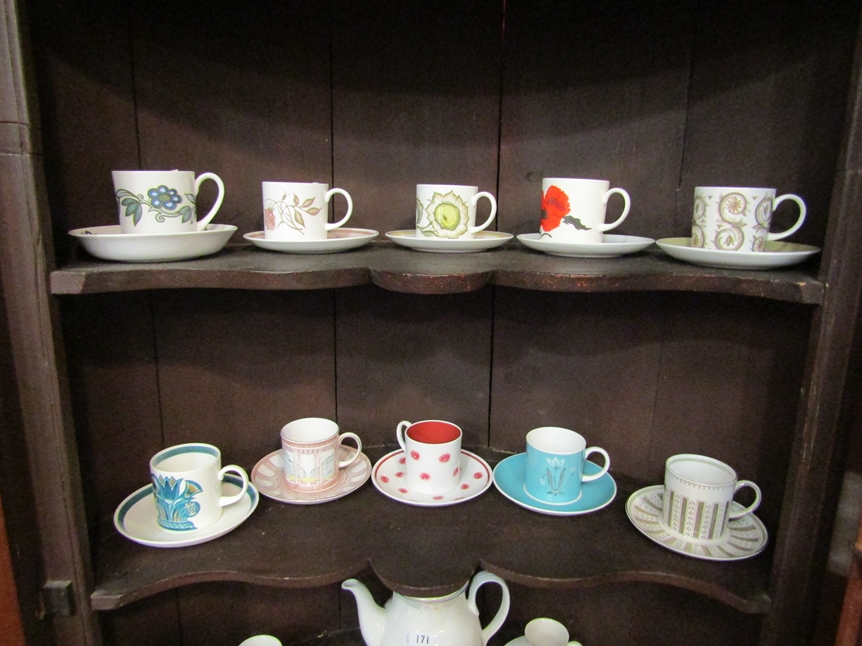 Ten Susie Cooper bone china coffee cans and saucers