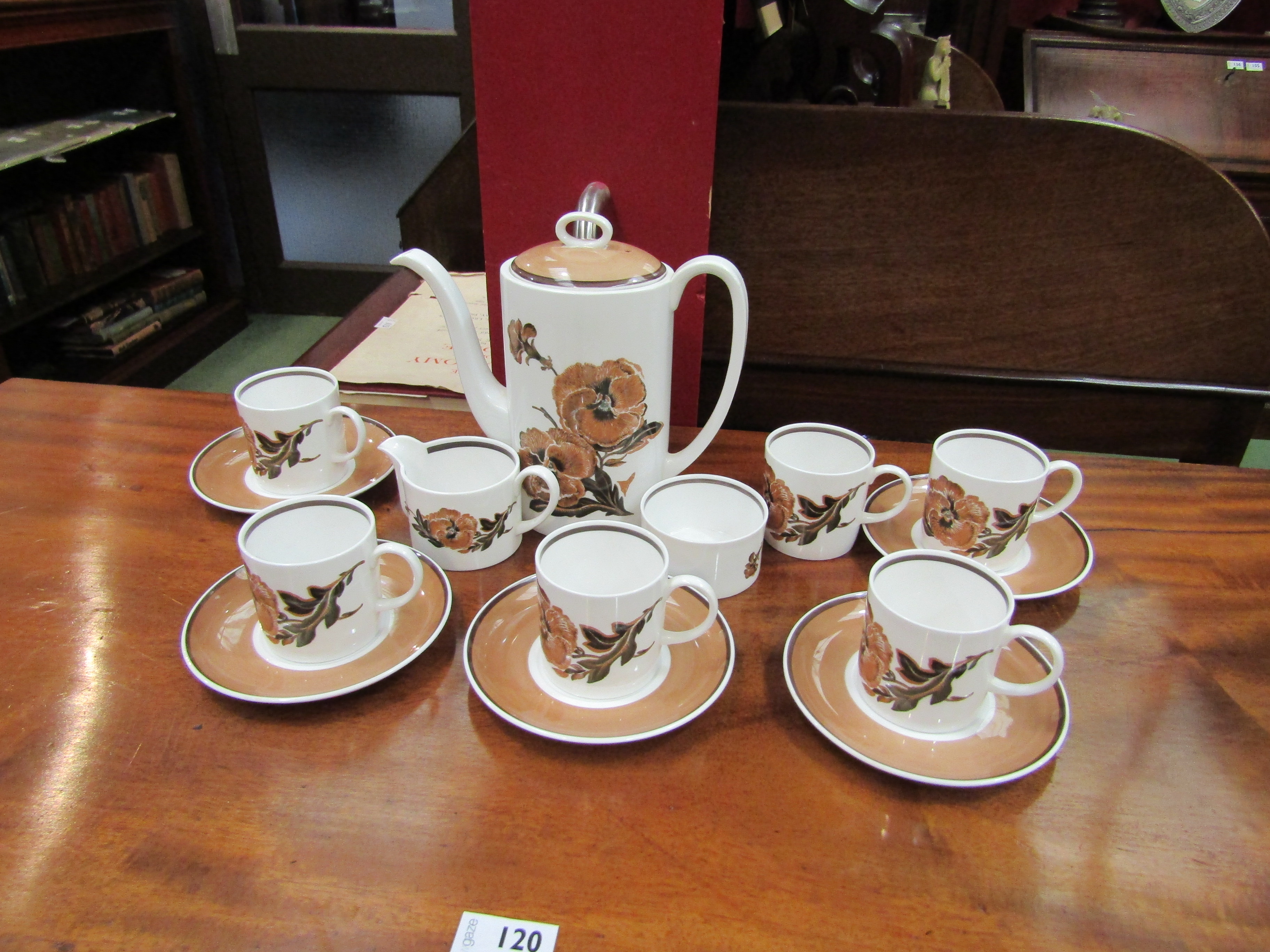 A Susie Cooper fine bone china 'Reverie' part coffee set comprising of coffee pot, sugar bowl, - Image 2 of 4