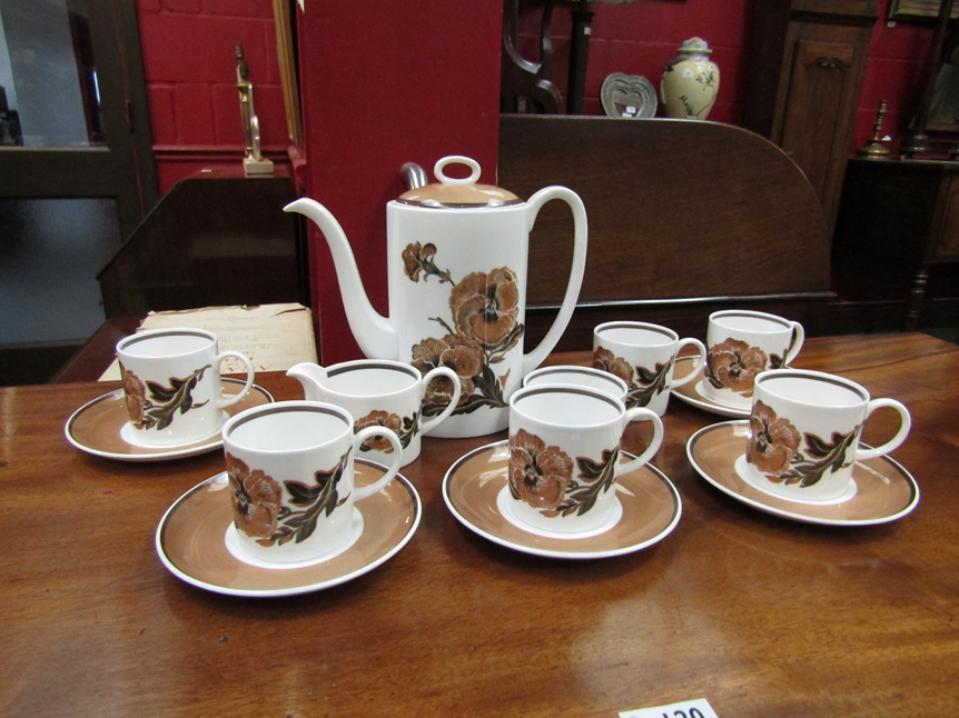 A Susie Cooper fine bone china 'Reverie' part coffee set comprising of coffee pot, sugar bowl, - Image 3 of 4