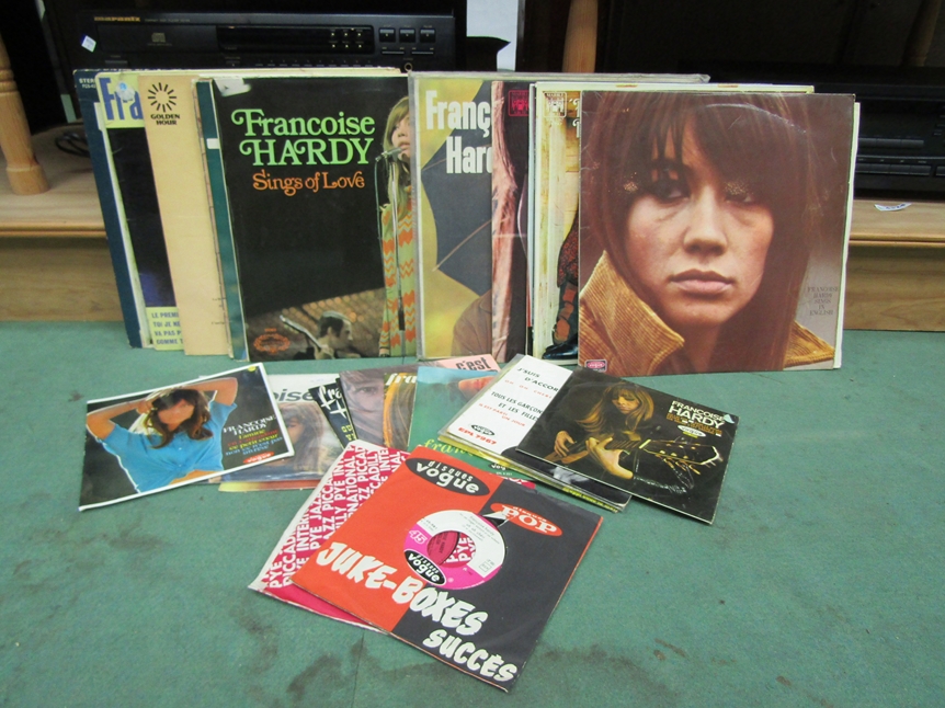 FRANCOISE HARDY: A collection of assorted LP's and 7" singles and EP's (28, vinyl G-VG+,