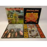 Four assorted Hard Rock and Heavy Metal LP's to include Iron Maiden 'Iron Maiden' EMC 3330,