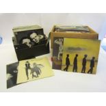 Two boxes of assorted LP's including Echo & The Bunnymen, Kate Bush, Peter Gabriel, The Police,