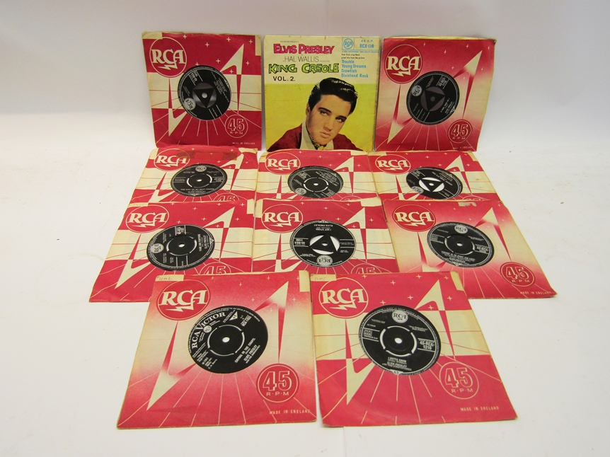 ELVIS PRESLEY: Ten assorted 7" singles on the RCA label and 'King Creole Vol.