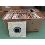 A large box of assorted 1970's and 1980's 7" singles including Wham!, Soft Cell, Duran Duran, ABC,