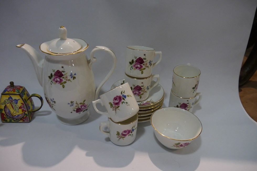 Coalport "Revelry" part coffee wares, one a/f, Deubro coffee wares, coffee cans, - Image 2 of 4