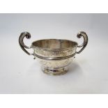 A Barker Brothers silver twin handled sugar bowl, Chester 1906,