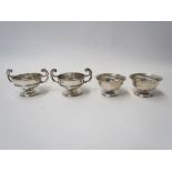 Two Robert & Belk silver salt bowls, Sheffield 1915 & 1914 and two E.