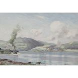 THOMAS (TOM) CAMPBELL (1865-1943): A framed and glazed watercolour. The Loch Ferry.
