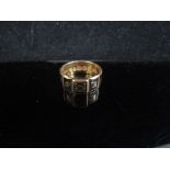 An 18ct gold and black enamelled "In Memory of" memoriam ring, Sir Charles Flower 1st Baronet,