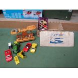 Mixed toys to include diecast cars, plastic zoo and farm animal figures,