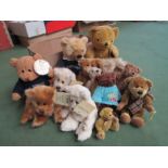 A collection of soft filled collectible bears including Dakin, Sunkid,