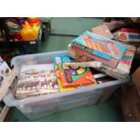 A collection of assorted vintage board games including Super Spirograph,