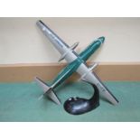 A cast metal Aer Lingus model aeroplane on stand (stand a/f)