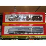 Two boxed Hornby Super Detail 00 gauge locomotives and tender; R2206 LMS,