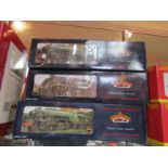 Three boxed Bachmann Branch-Line 00 gauge locomotives and tenders; Garter Blue,