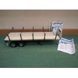 A Tamiya kit built 1:14 scale Flatbed Semi-Trailer for radio control tractor truck fitted with
