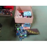 Assorted toys and children's collectables including Tazos, loose Lego, Mr Men figures,