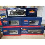Five playworn or repainted 00 gauge locomotives in mis-matched Bachmann Branch-Line boxes,
