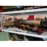 An unfinished live steam 3.5" gauge 4-4-2 locomotive and tender by L.B.S.