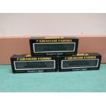 Three cased Graham Farish N Gauge locomotives to include 371-930 8750 Pannier Tank 3715 GWR Green