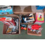 Mixed toys including kit built planes, model kits, pistols,