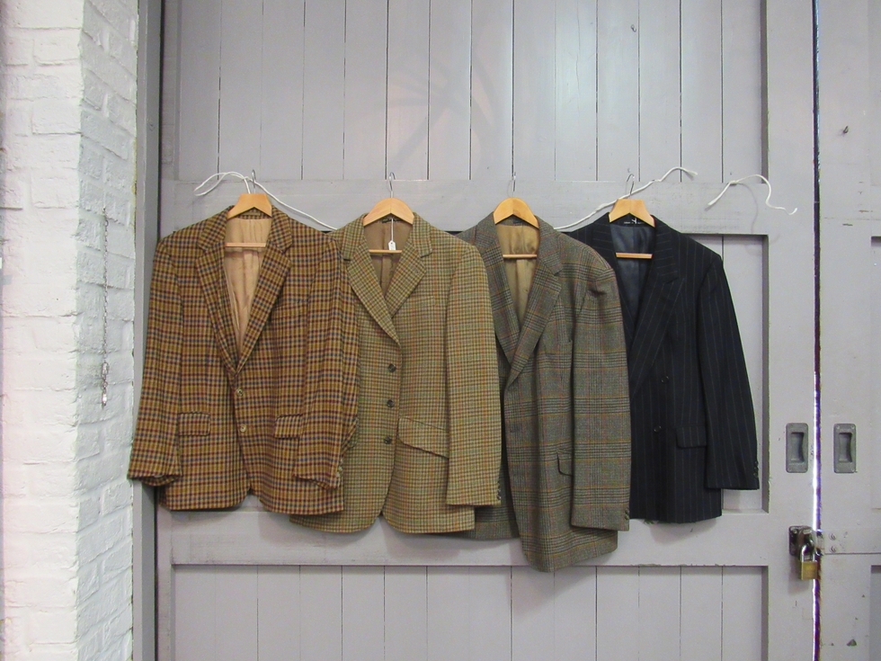 A collection of men's clothing to include wool double breasted coats, waistcoats, - Image 3 of 4