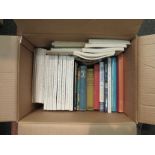 A box of natural history books, mainly fishing and ornithology, including K.