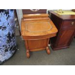 A walnut inlaid Davenport with four drawers and four faux drawers, gilt tooled leather insert,