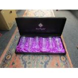 A boxed Edinburgh International hand cut set of six crystal glasses