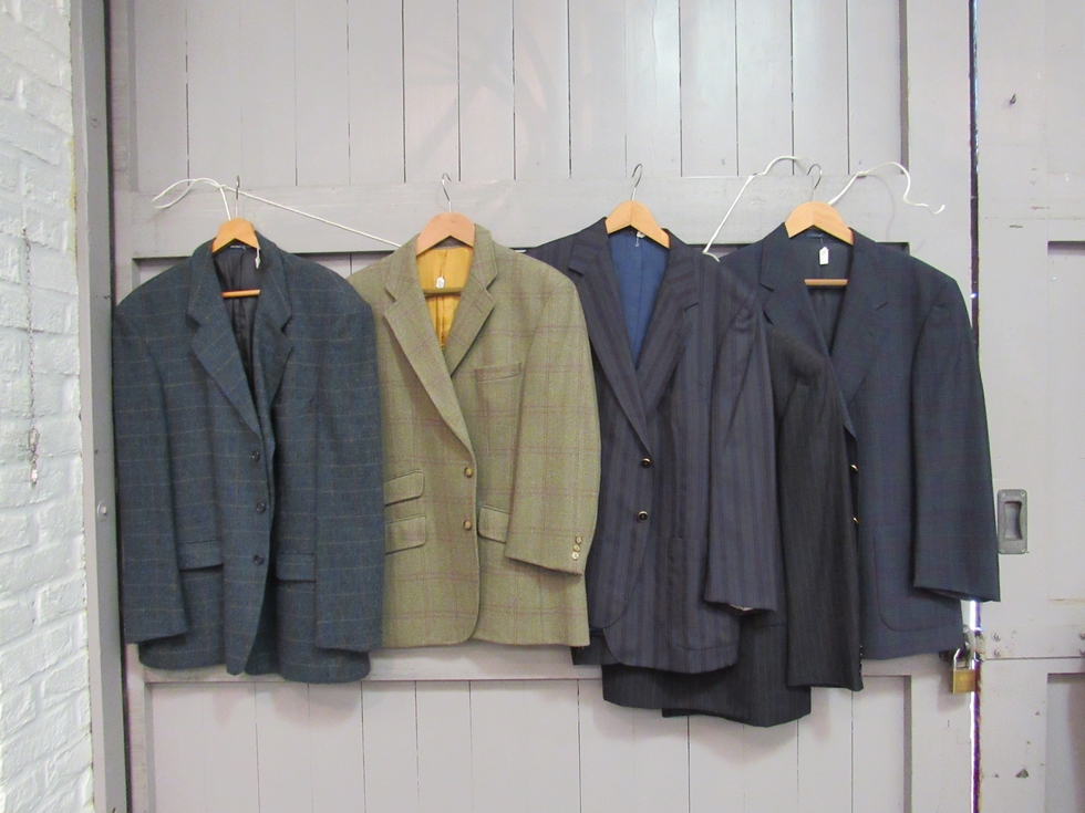 A collection of men's clothing to include wool double breasted coats, waistcoats, - Image 2 of 4