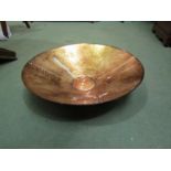A modern glass tapering bowl with gilt interior decorated with fern leaf, 43cm diameter